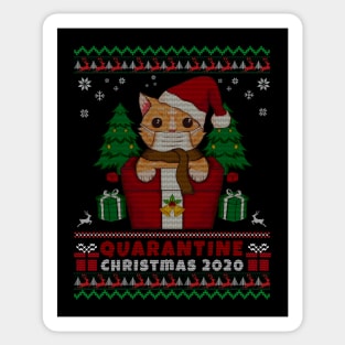 Quarantine Christmas 2020 - cat funny Tshirt Sticker